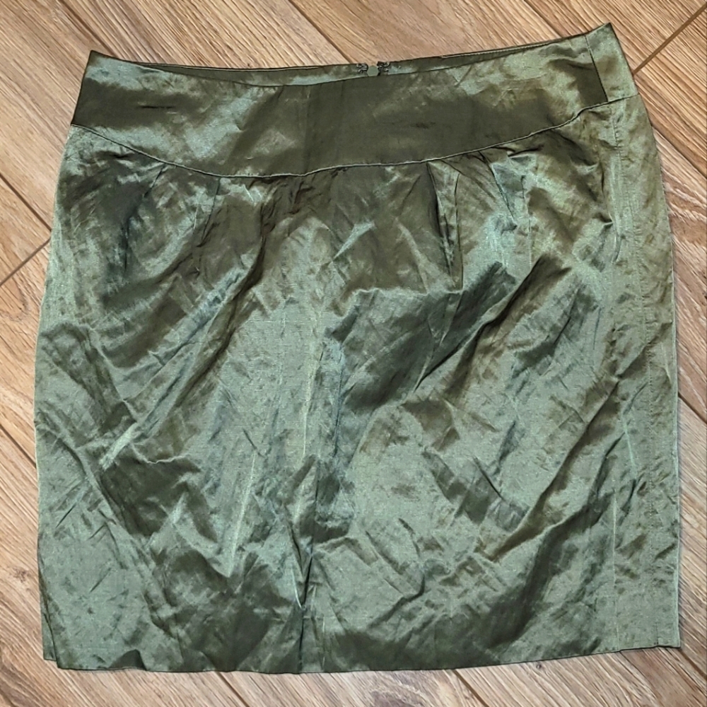 MICHAEL KORS Womens Skirt Size 6 Green Metallic Straight Pencil